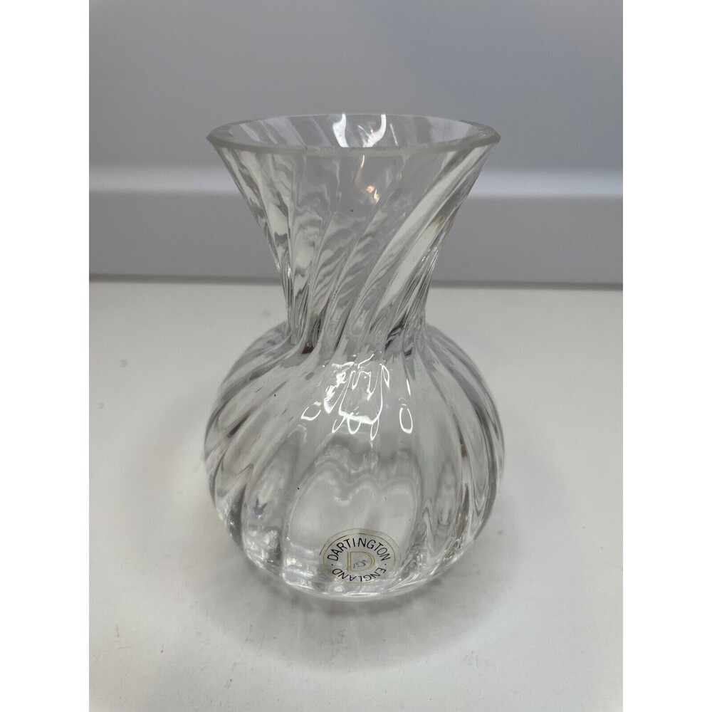 DARTINGTON GLASS RIPPLE LITTLE ETRUSCAN VASE FRANK THROWER  LEAD CRYSTAL
